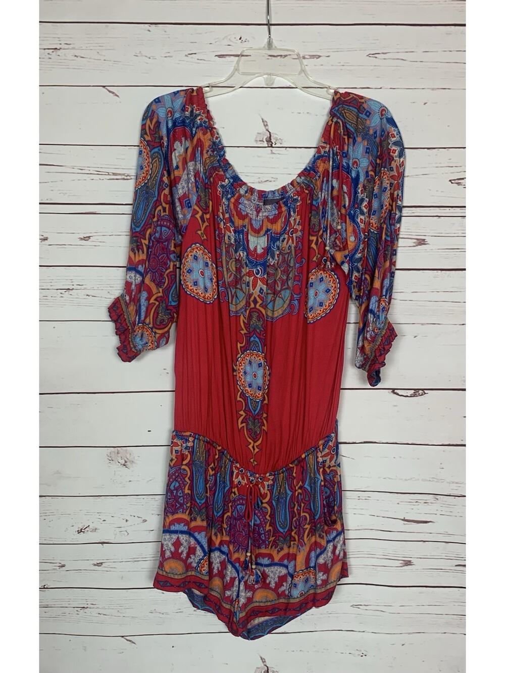 HALE BOB Women’s M Medium Pink Paisley Boho Westina Pockets Cute Shorts Romper